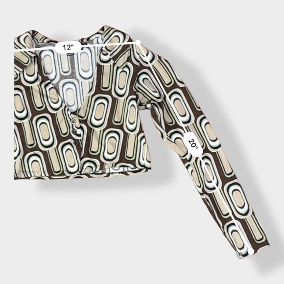 MOTEL Rocks Portia Crop Top in Retro Spot Brown Size XS - Picture 5 of 8